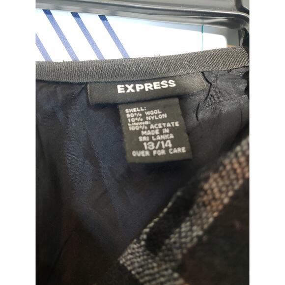 Express Plaid Dark Academia Preppy Fall Vintage Maxi Skirt Y2K Size 13/14 - Picture 5 of 5